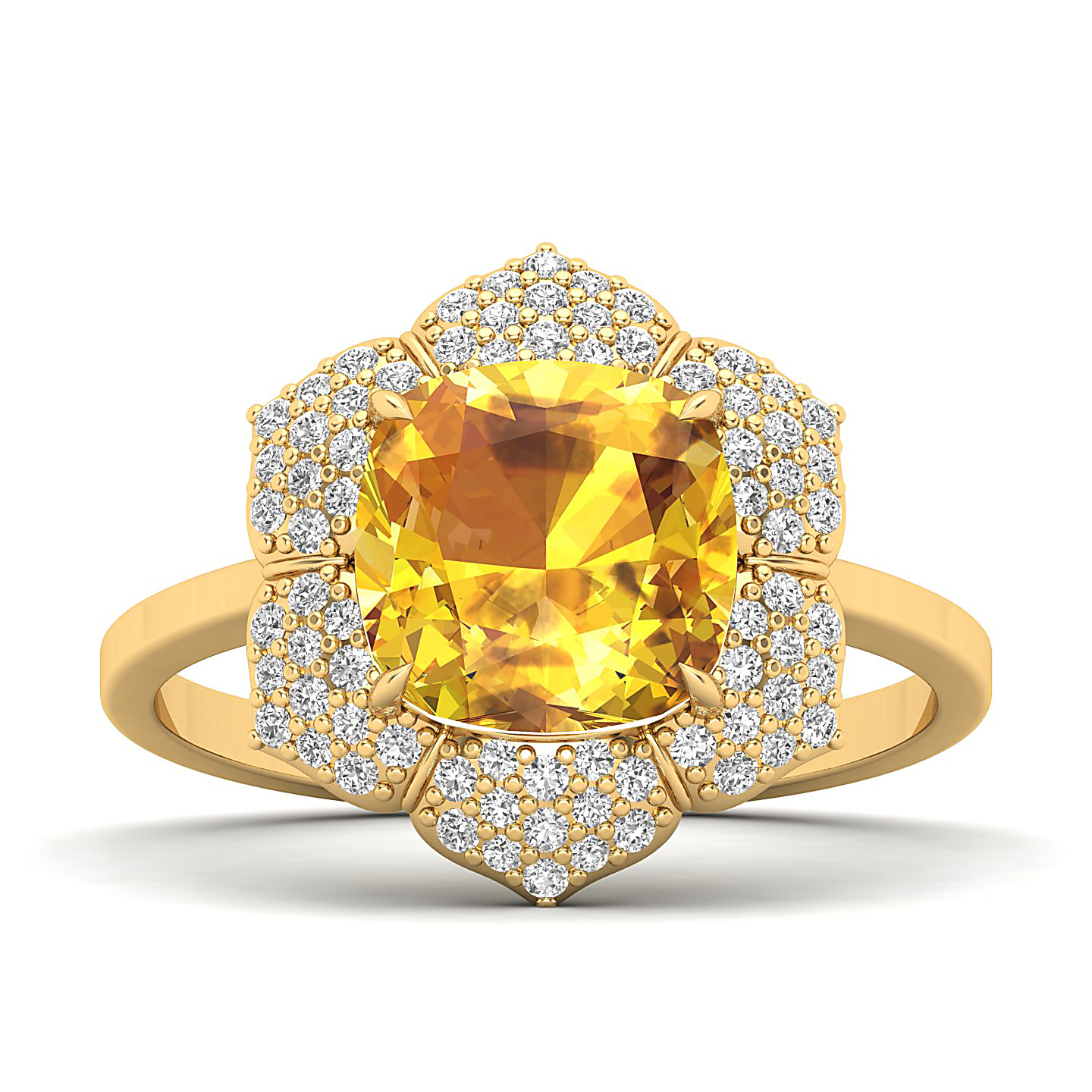 The Daisy Cluster Yellow Sapphire Ring