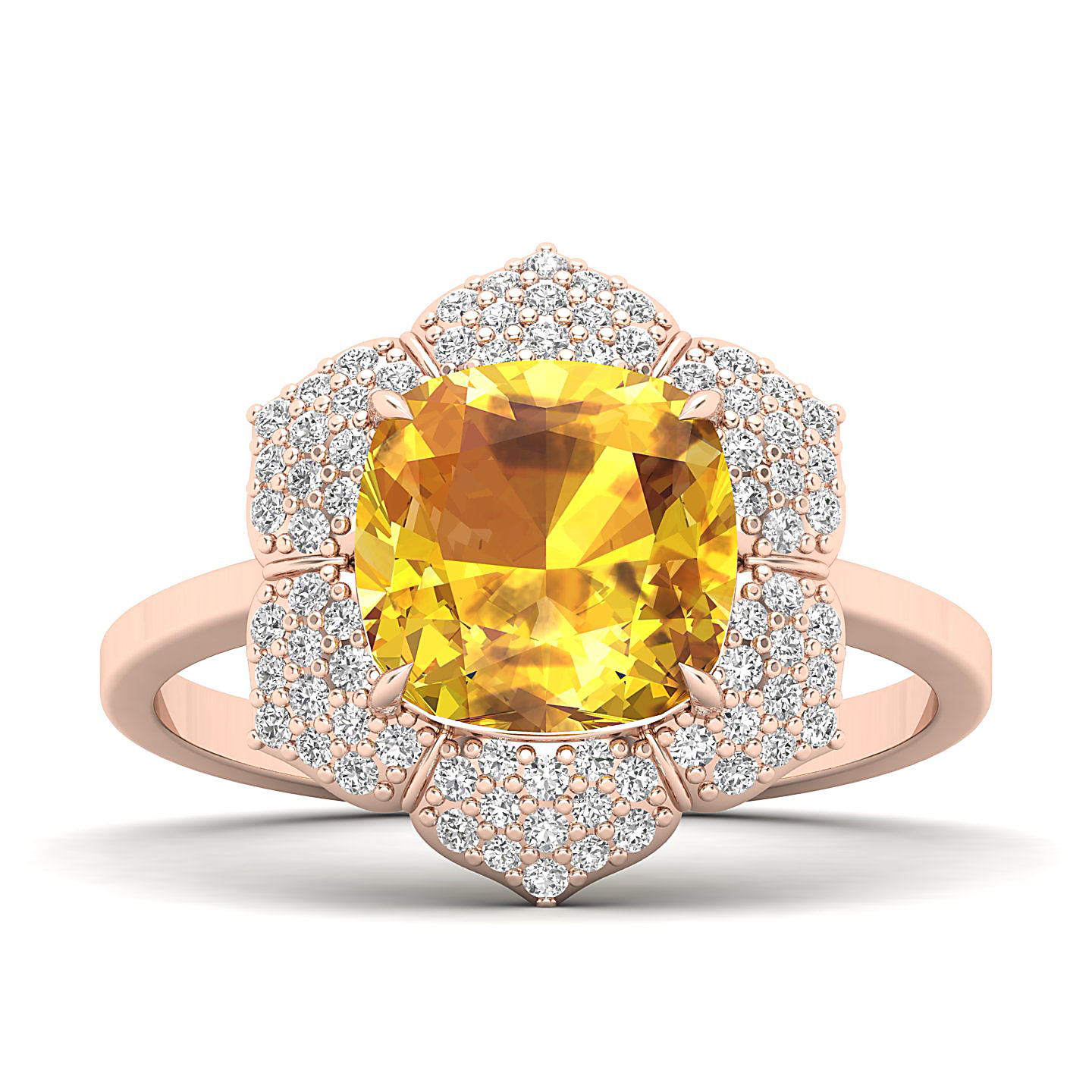 The Daisy Cluster Yellow Sapphire Ring