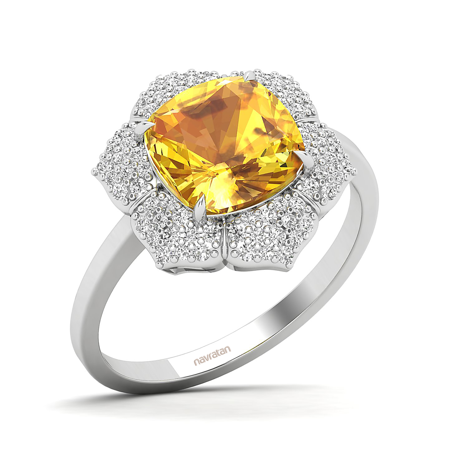 The Daisy Cluster Yellow Sapphire Ring
