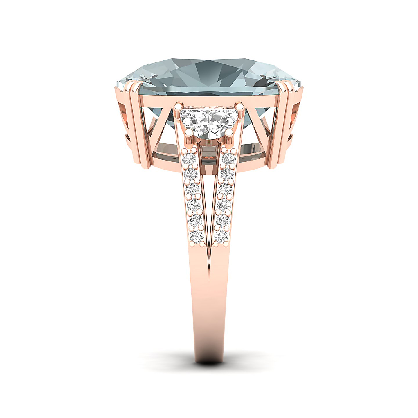 The Dazzling Prong Aquamarine Ring