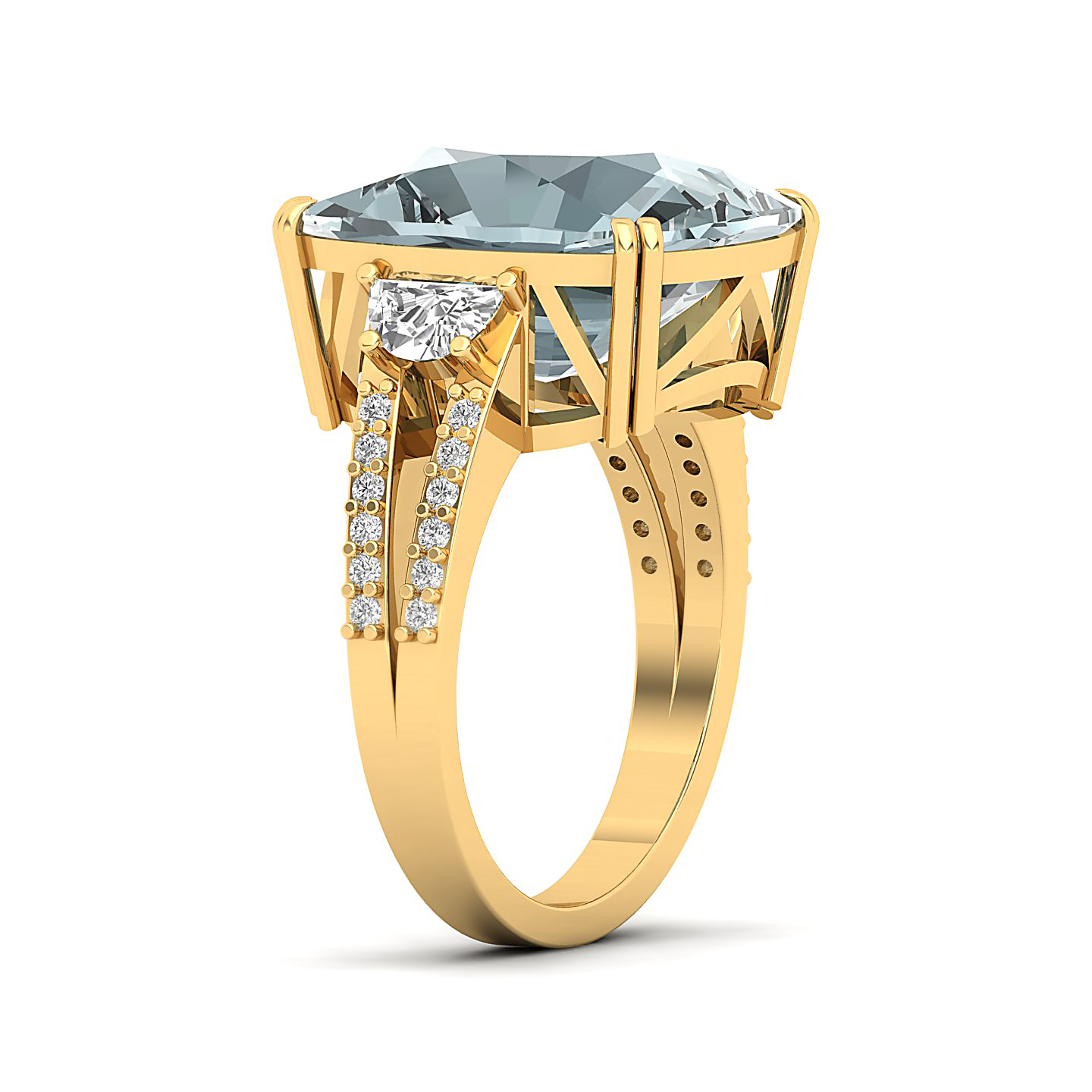 The Dazzling Prong Aquamarine Ring