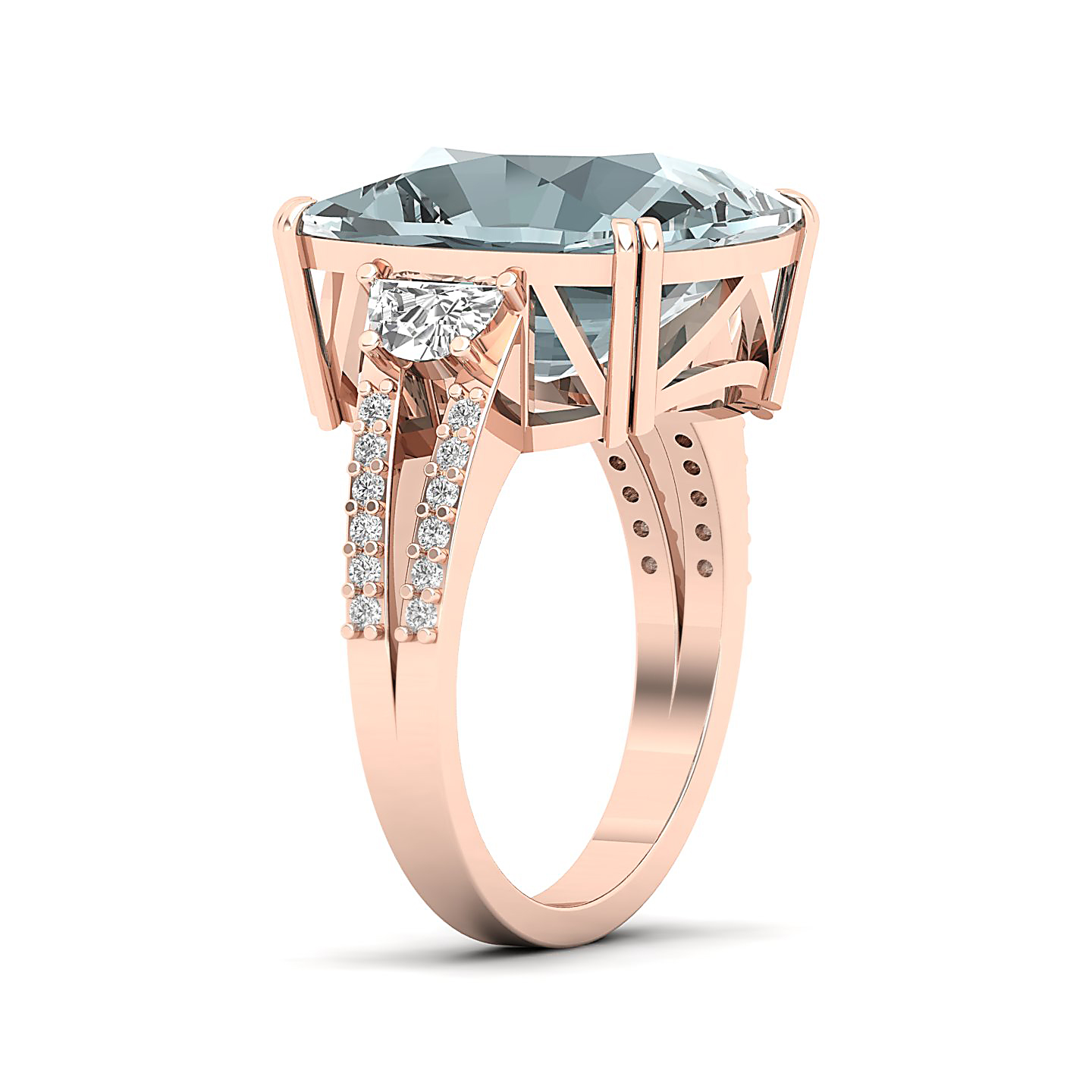 The Dazzling Prong Aquamarine Ring