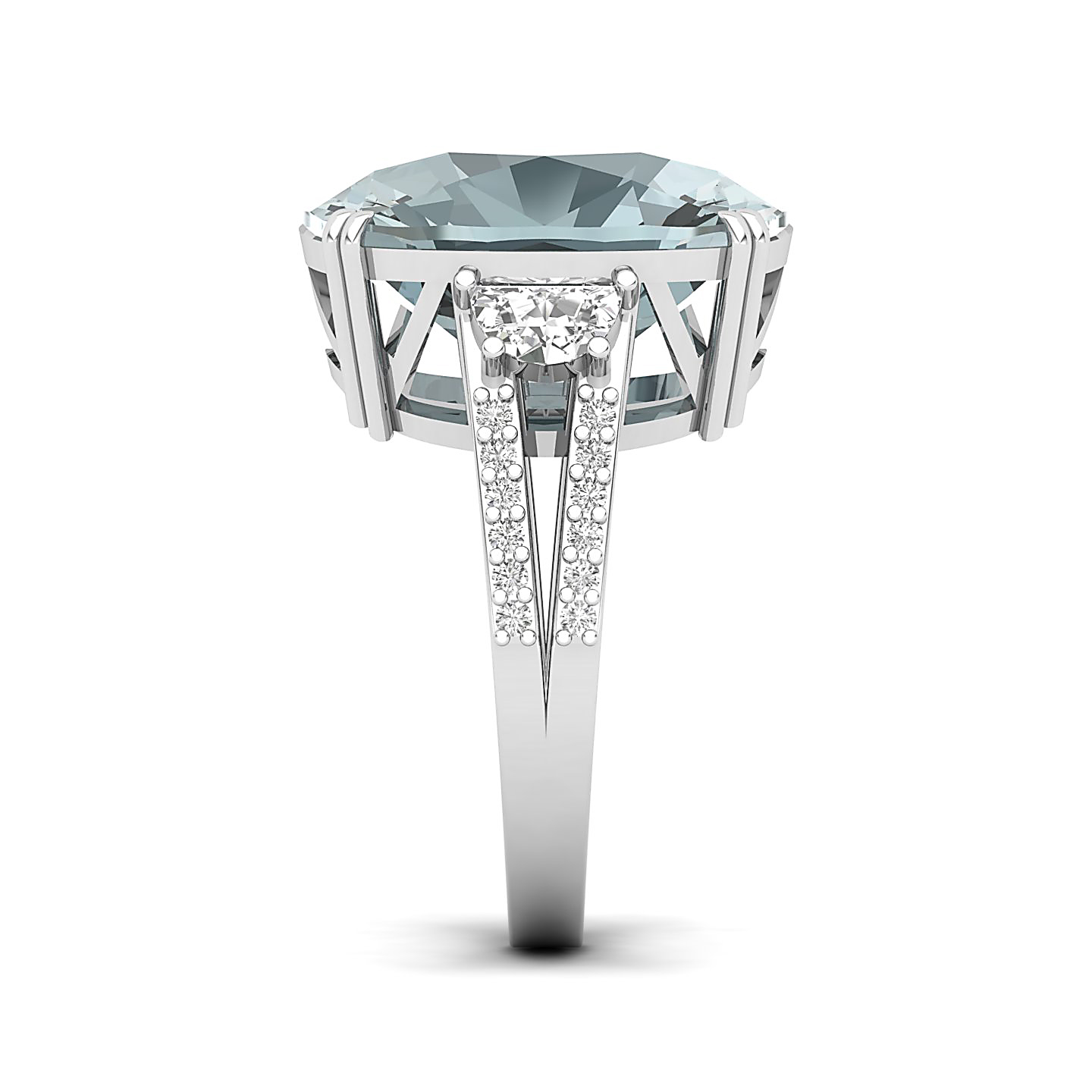 The Dazzling Prong Aquamarine Ring