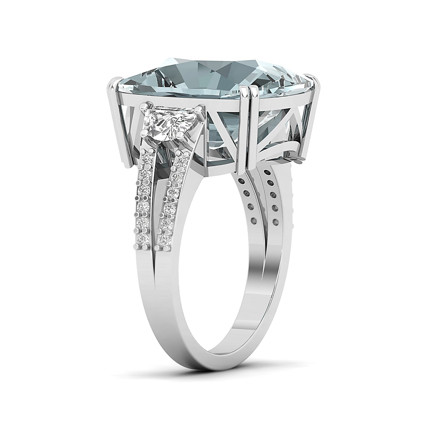 The Dazzling Prong Aquamarine Ring