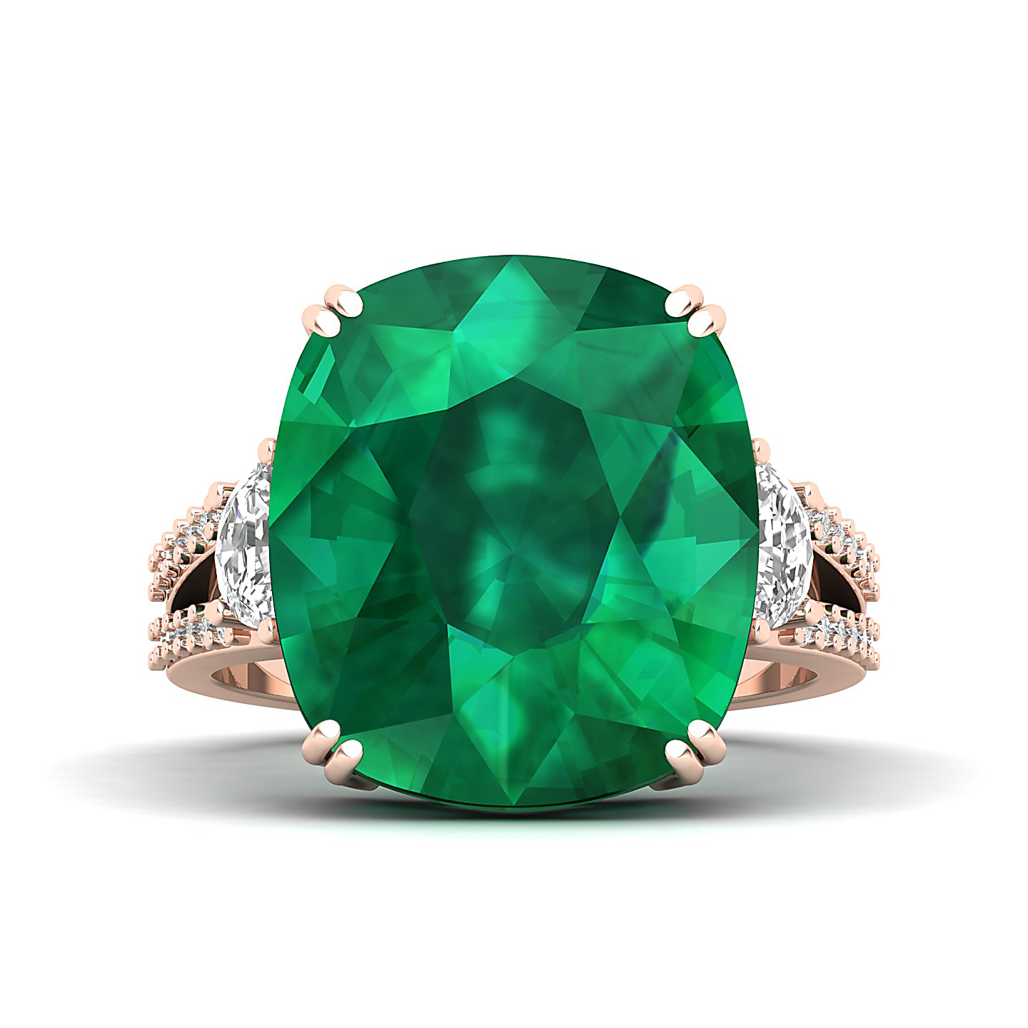 The Dazzling Prong Emerald Ring