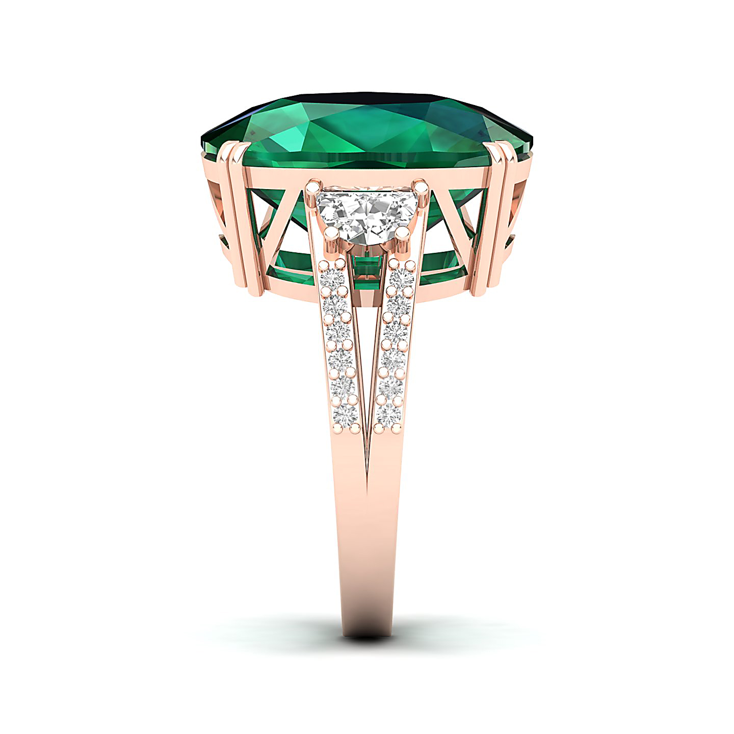 The Dazzling Prong Emerald Ring