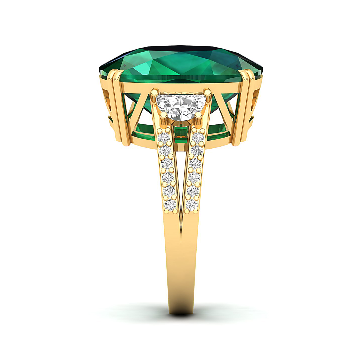 The Dazzling Prong Emerald Ring