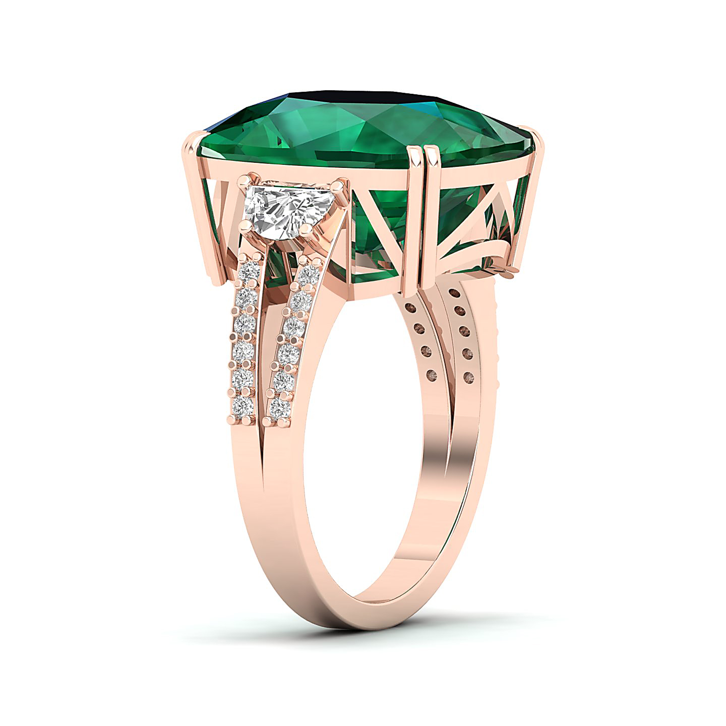 The Dazzling Prong Emerald Ring