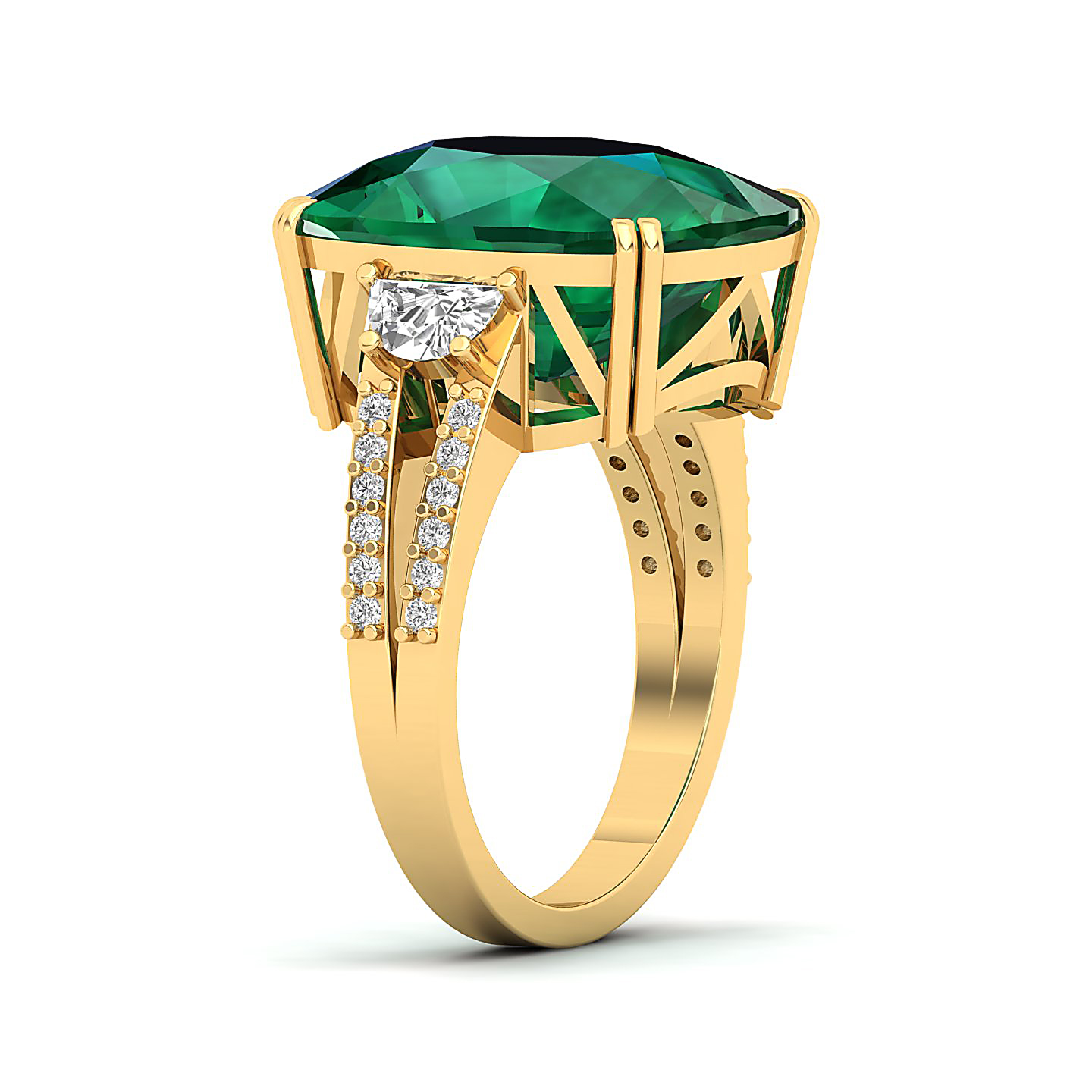 The Dazzling Prong Emerald Ring