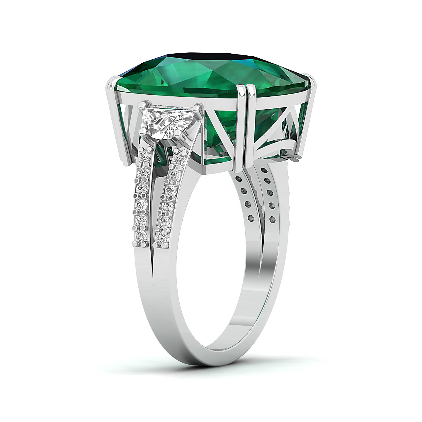The Dazzling Prong Emerald Ring