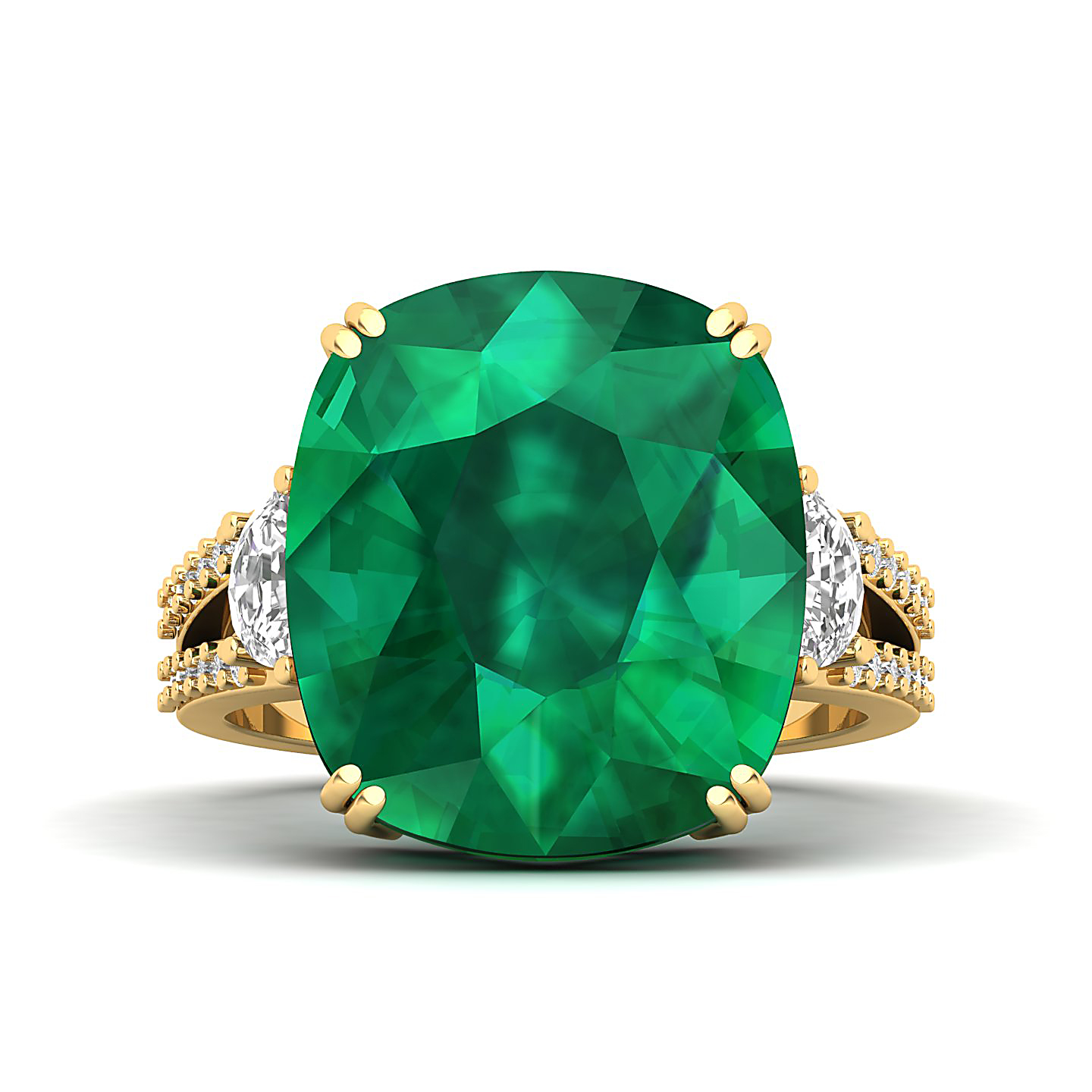 The Dazzling Prong Emerald Ring