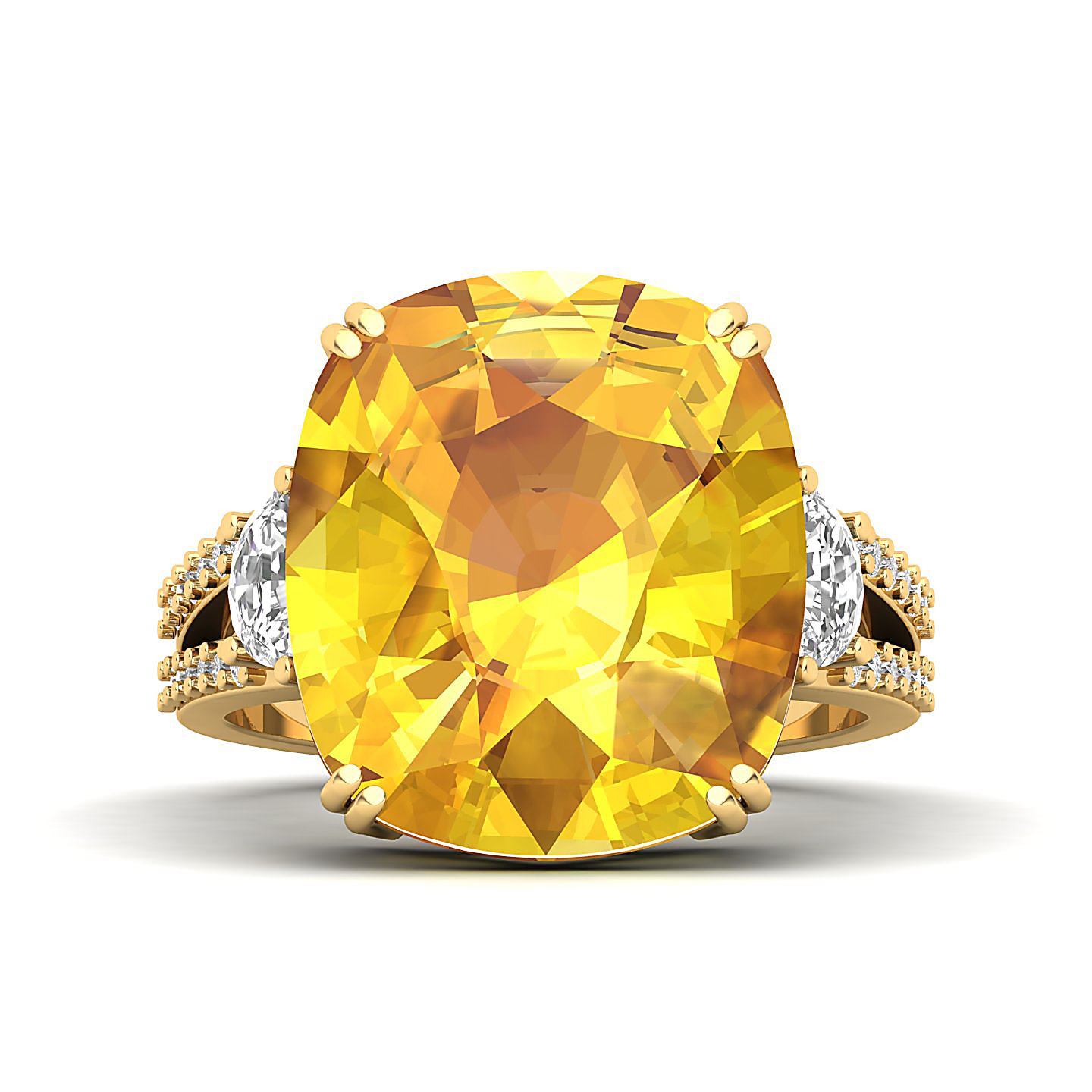 The Dazzling Prong Yellow Sapphire Ring