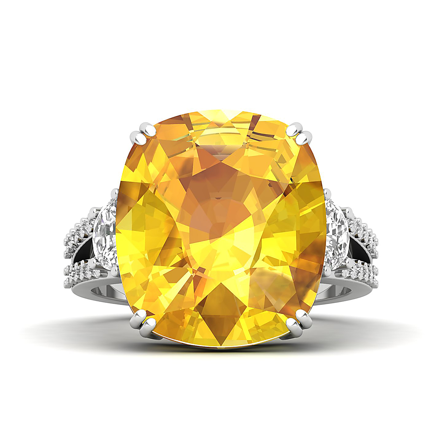 The Dazzling Prong Yellow Sapphire Ring
