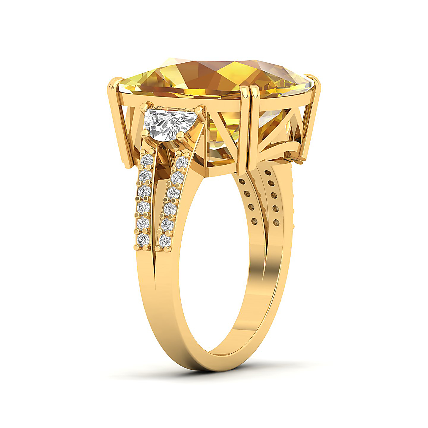 The Dazzling Prong Yellow Sapphire Ring