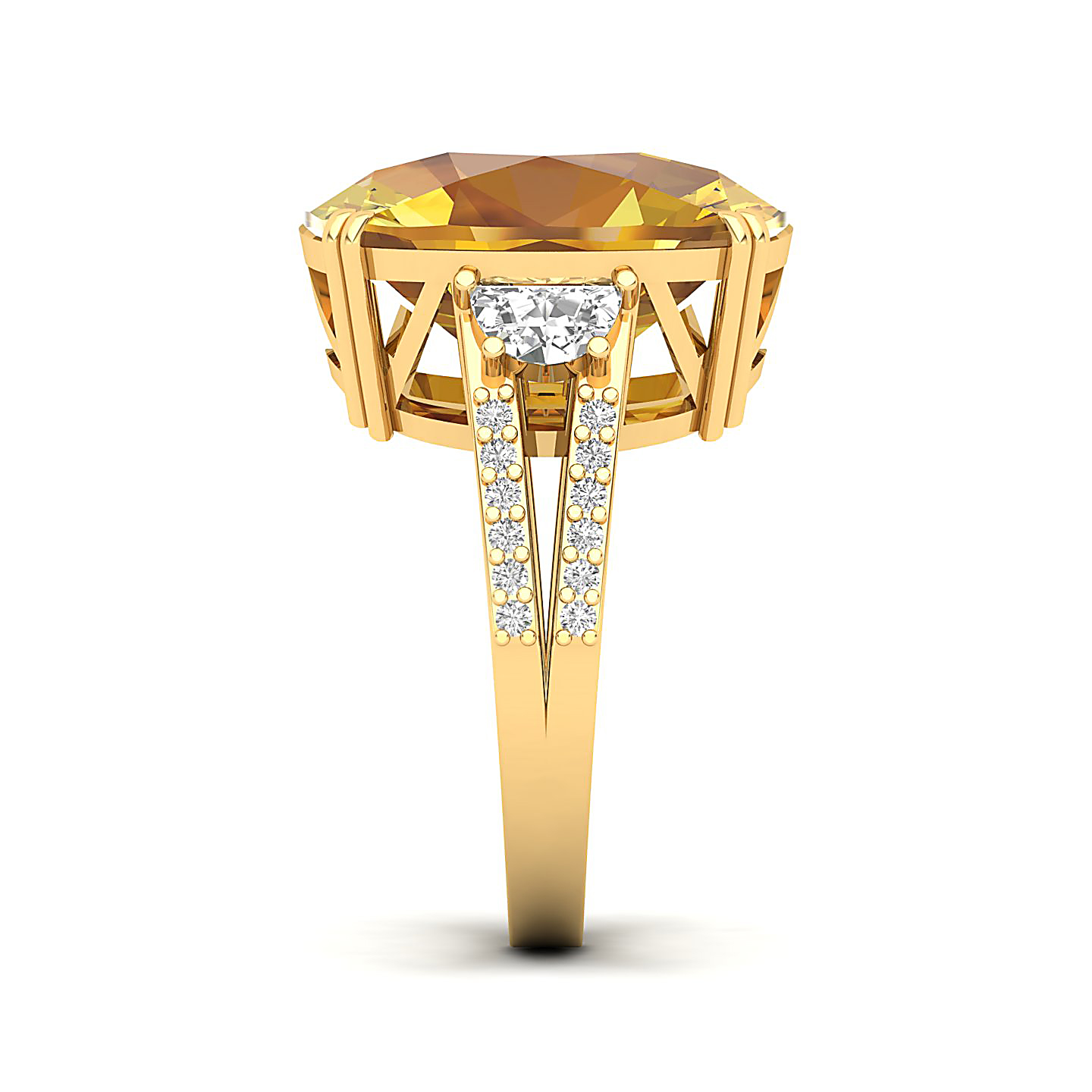 The Dazzling Prong Yellow Sapphire Ring