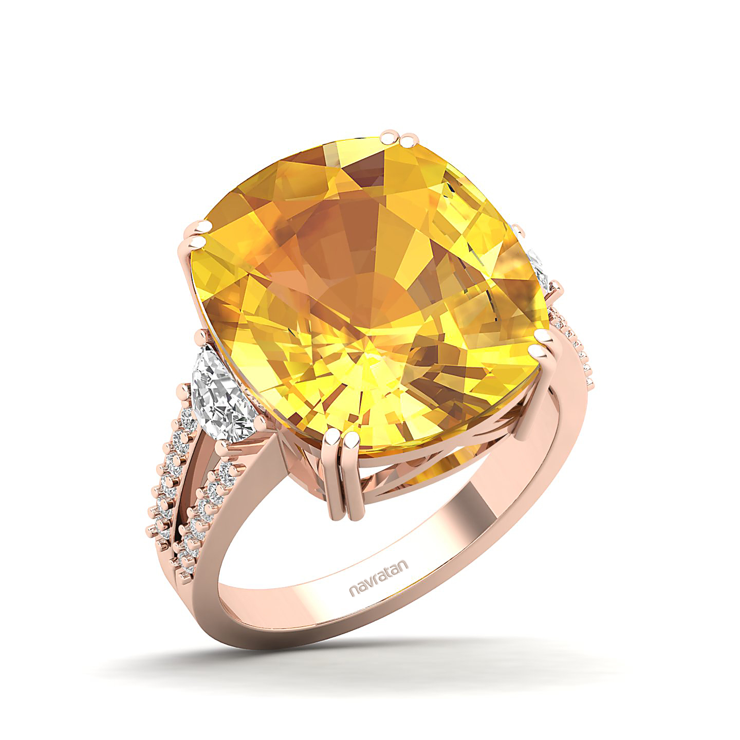The Dazzling Prong Yellow Sapphire Ring