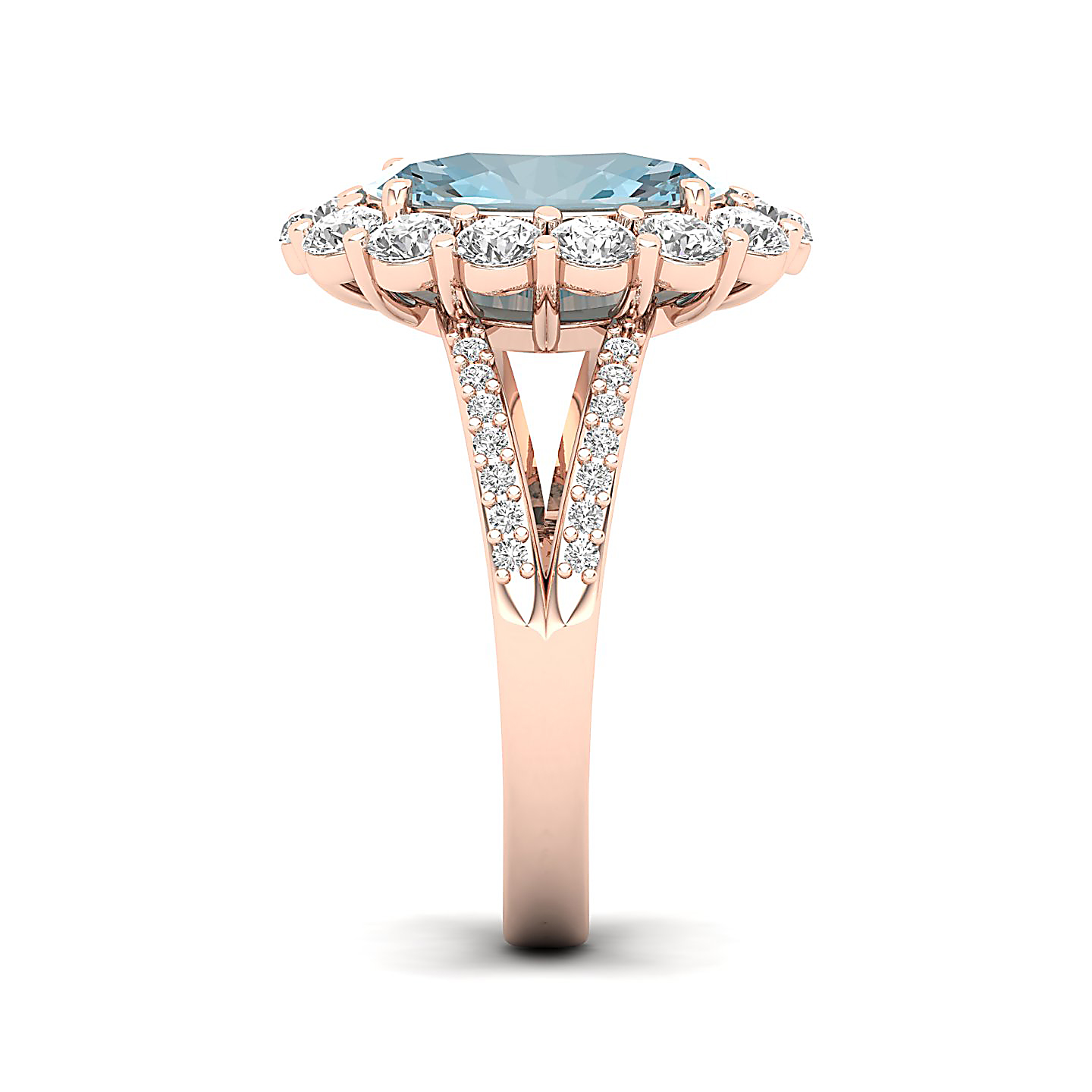 The Diamond Crown Aquamarine Gold Ring