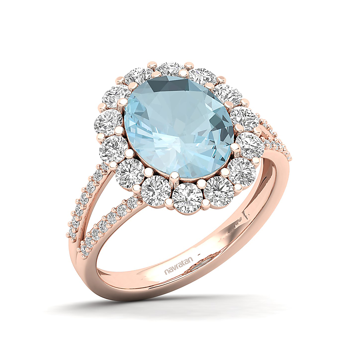 The Diamond Crown Aquamarine Gold Ring