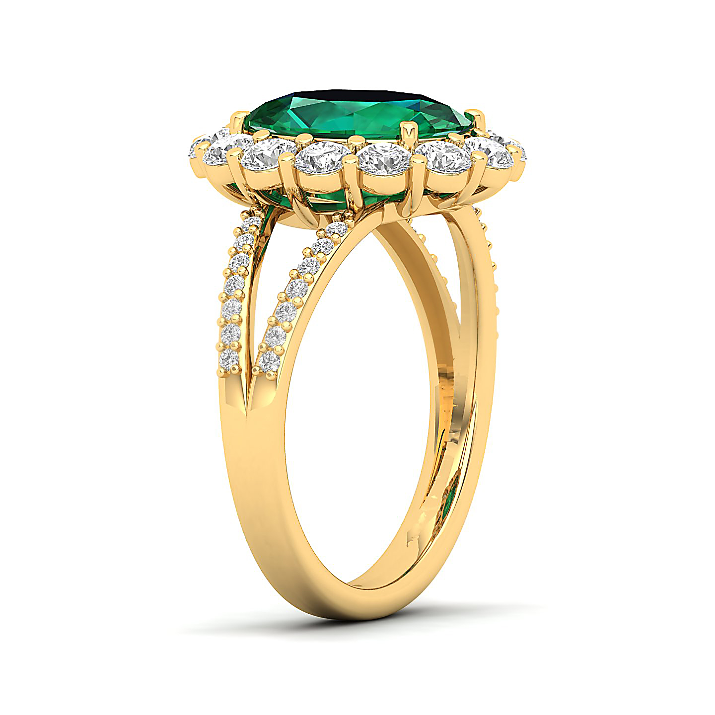 The Diamond Crown Emerald Gold Ring