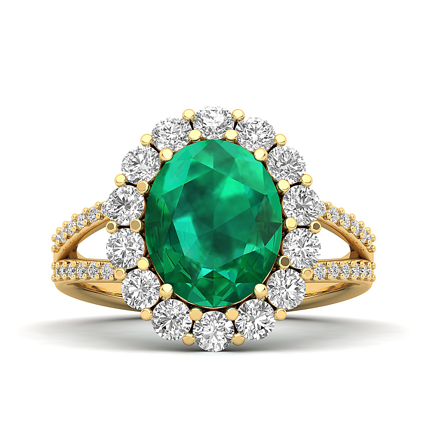 The Diamond Crown Emerald Gold Ring