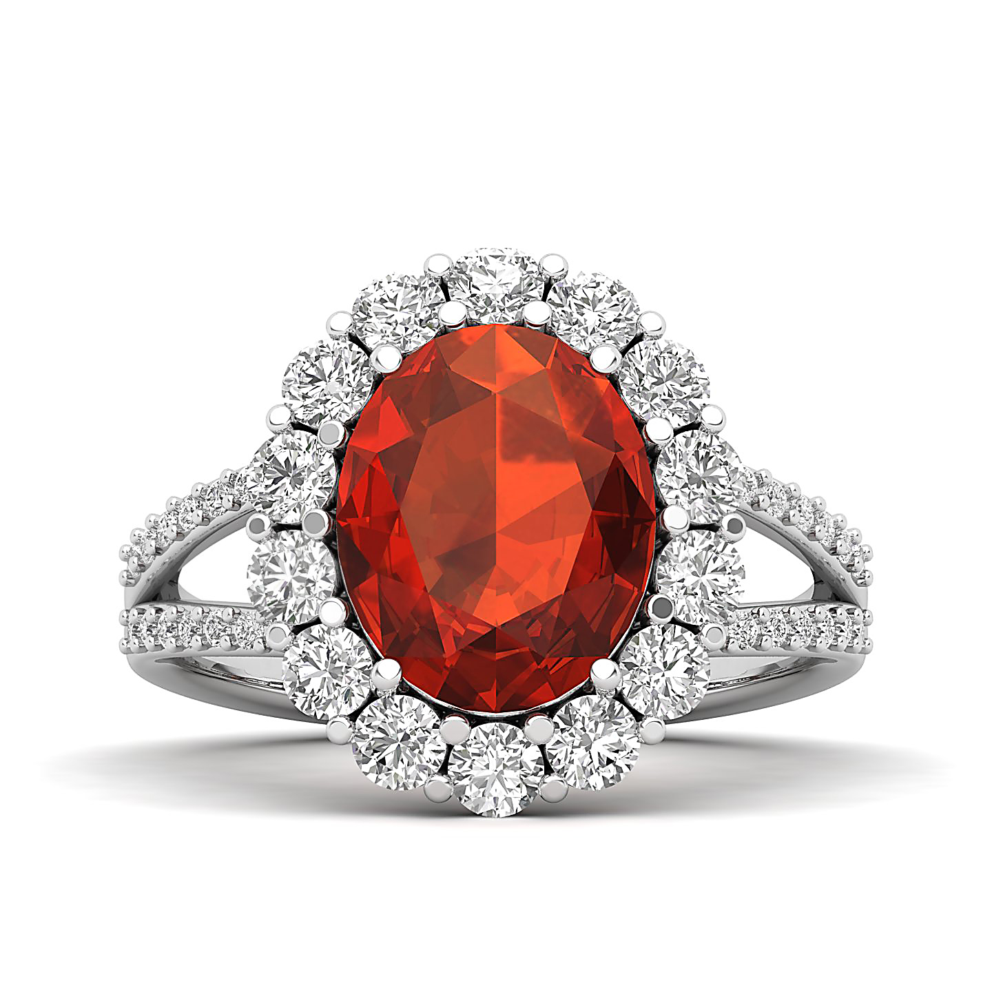The Diamond Crown Hessonite Gold Ring