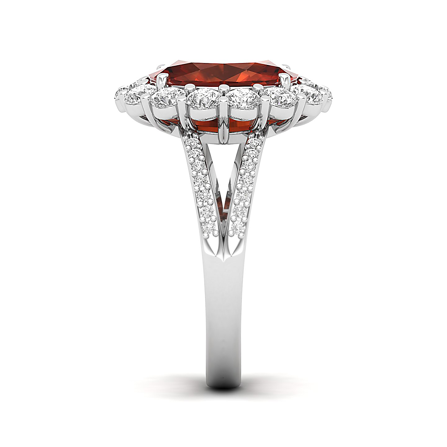 The Diamond Crown Hessonite Gold Ring