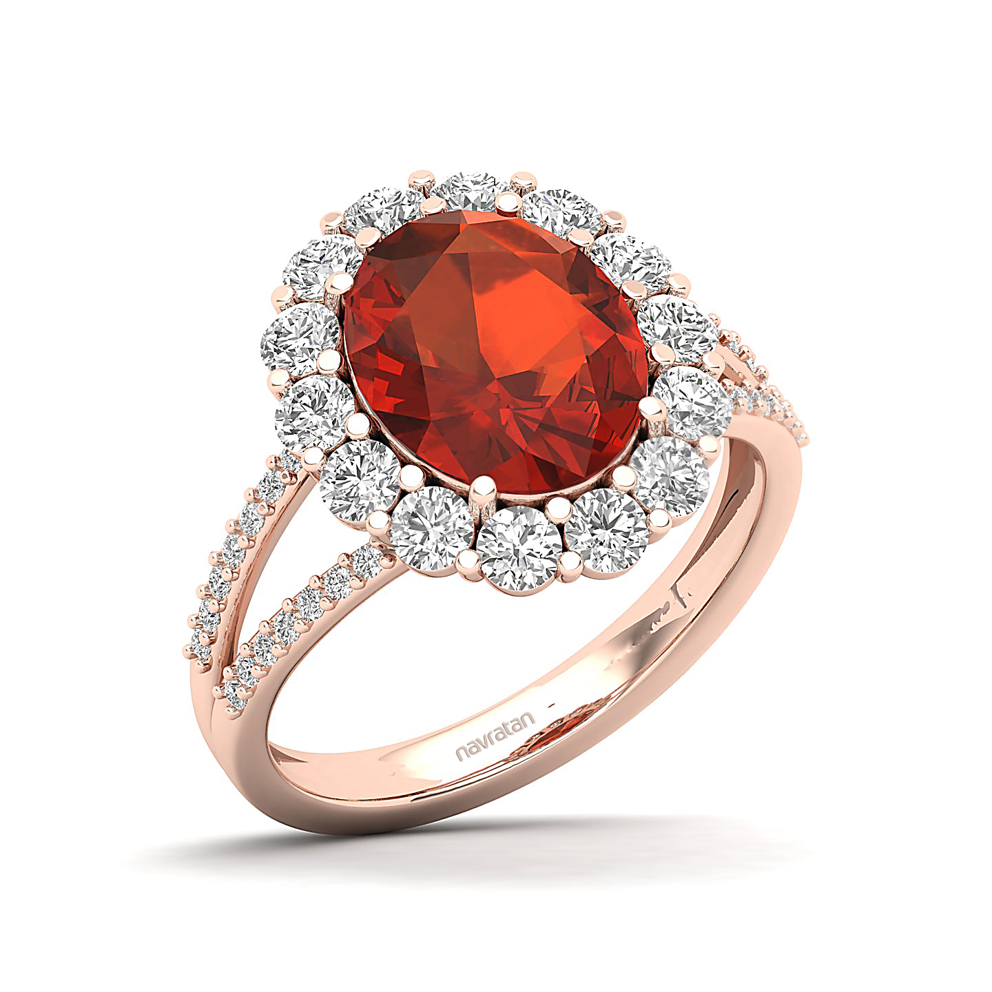 The Diamond Crown Hessonite Gold Ring