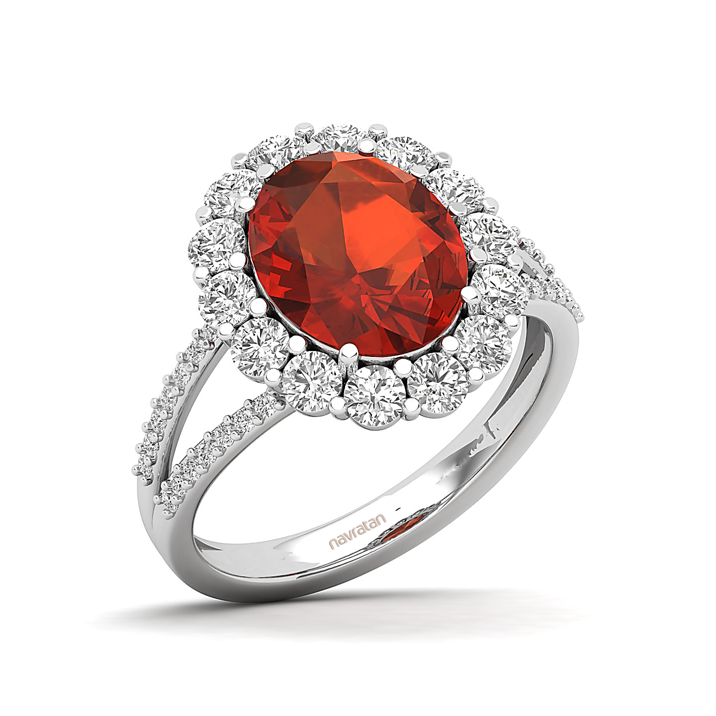 The Diamond Crown Hessonite Gold Ring