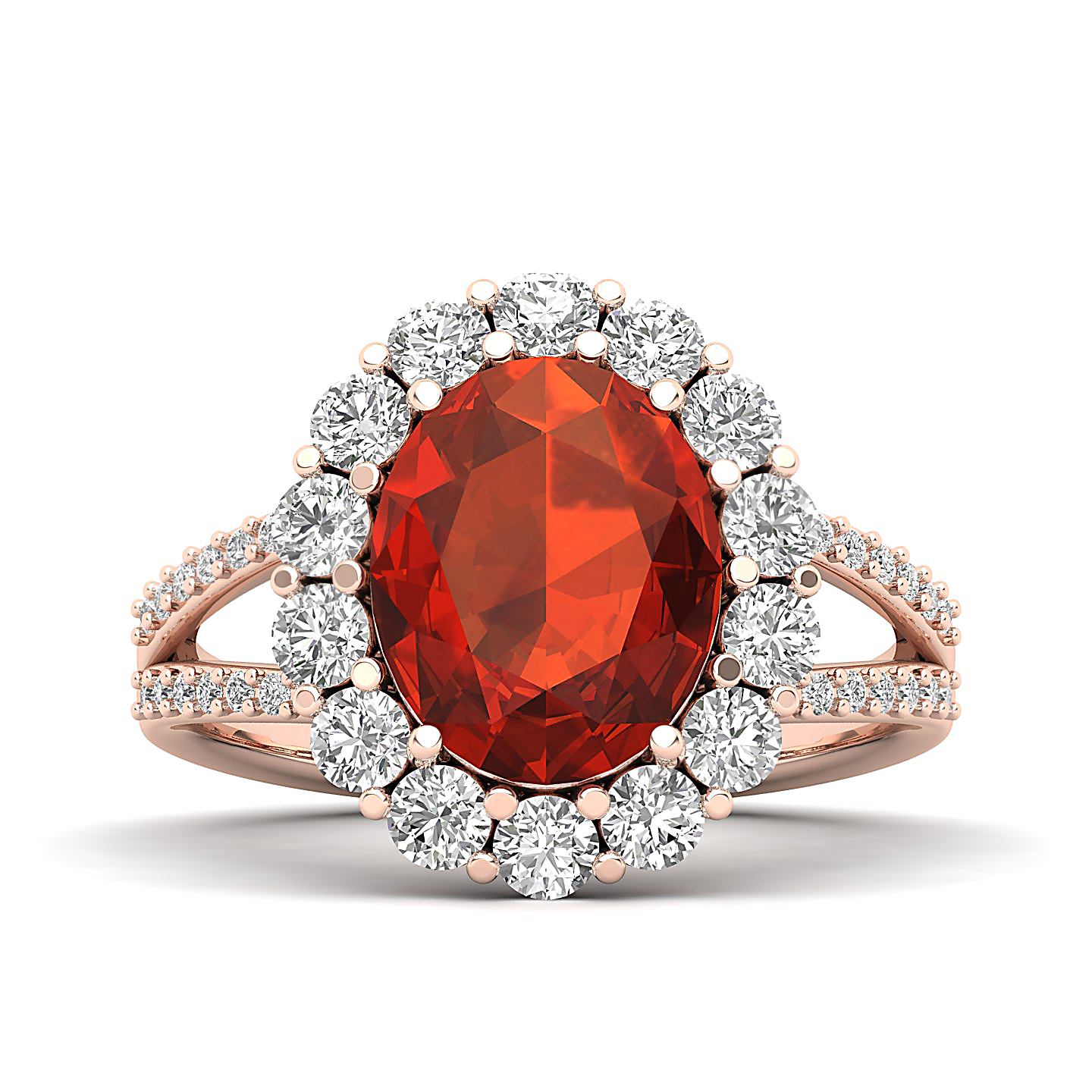 The Diamond Crown Hessonite Gold Ring