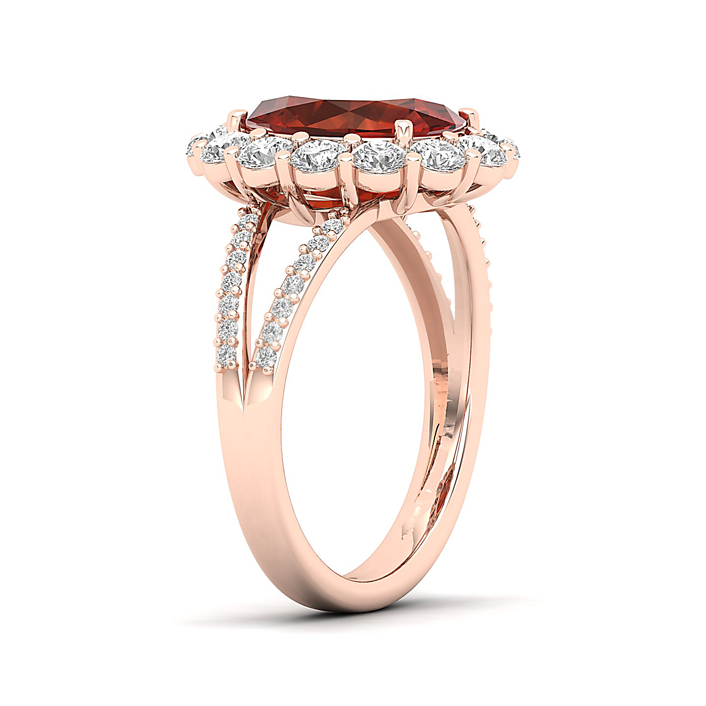 The Diamond Crown Hessonite Gold Ring