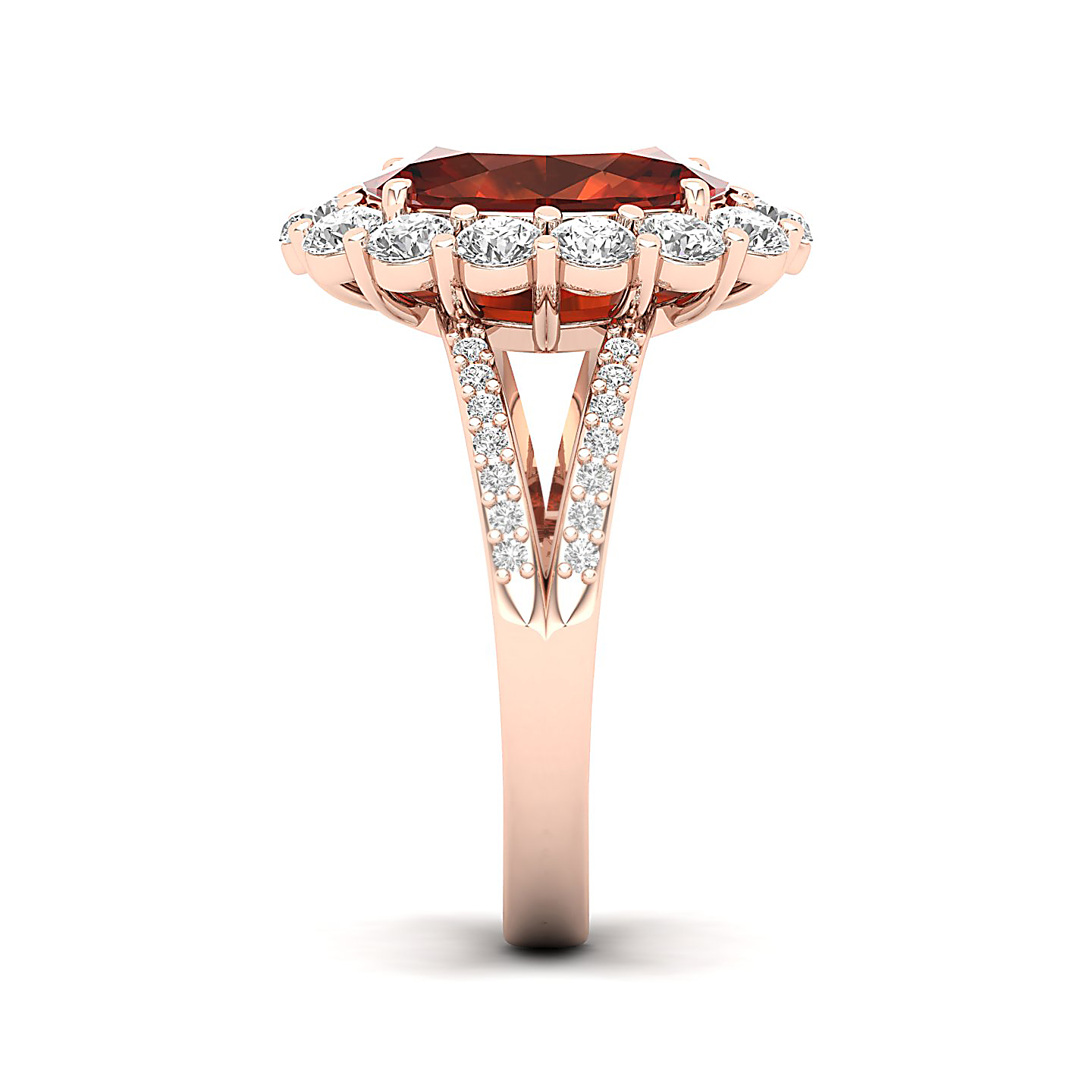 The Diamond Crown Hessonite Gold Ring
