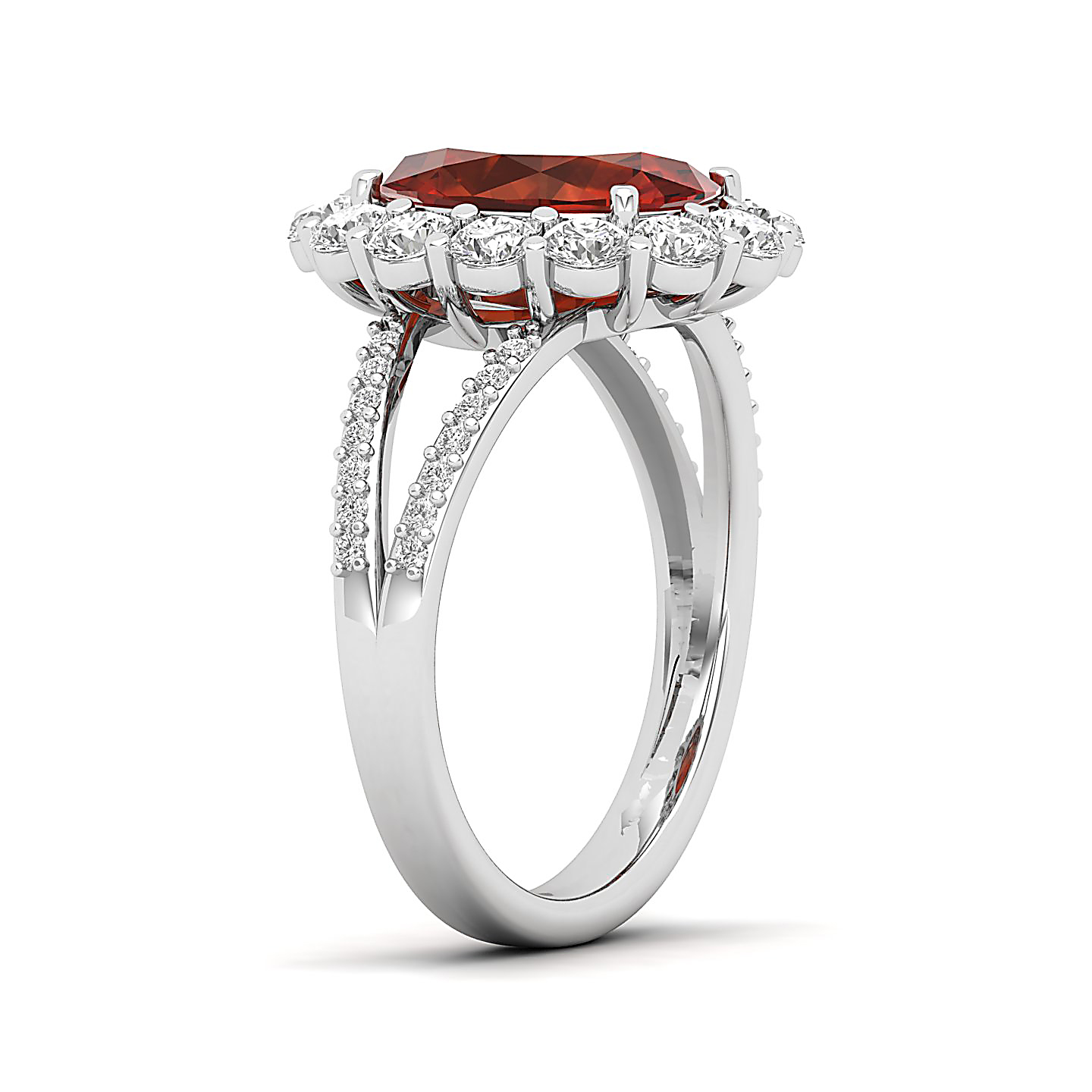 The Diamond Crown Hessonite Gold Ring