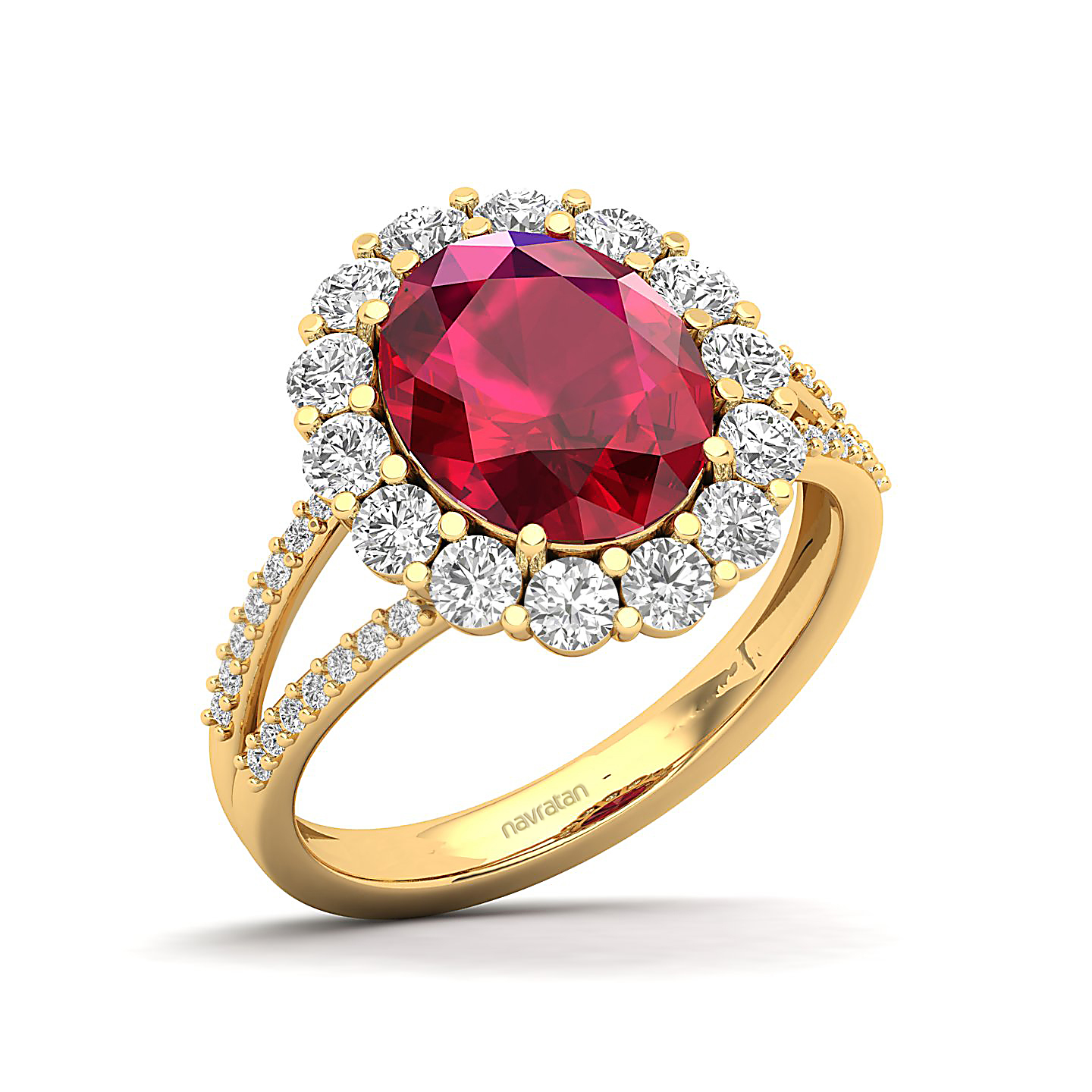 The Diamond Crown Ruby Gold Ring