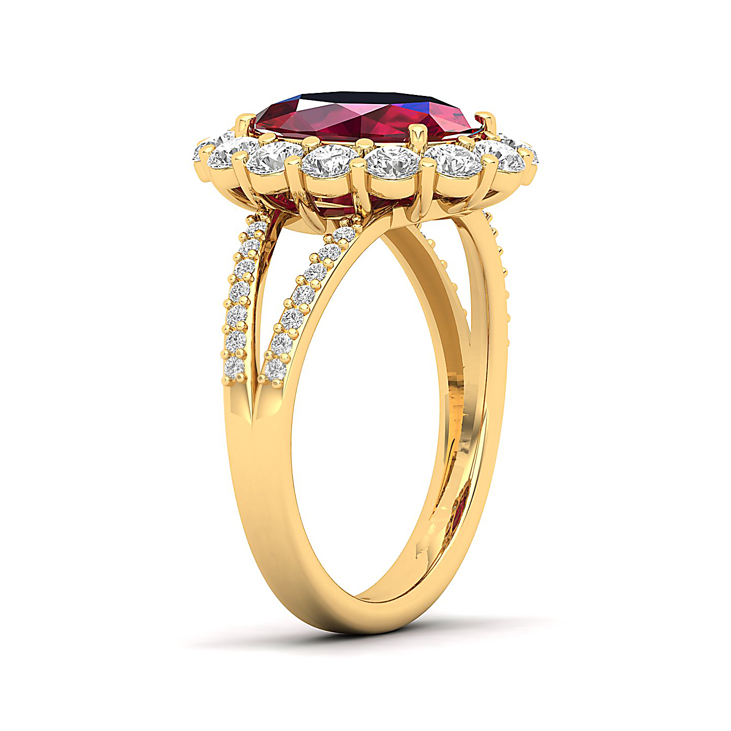 The Diamond Crown Ruby Gold Ring