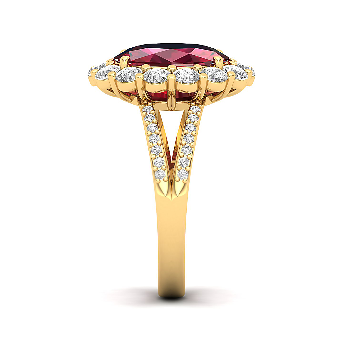 The Diamond Crown Ruby Gold Ring