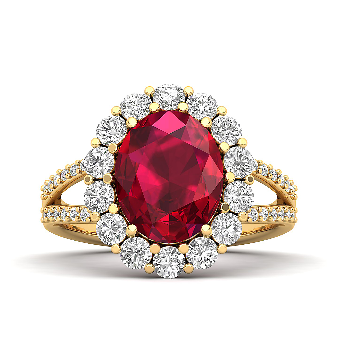 The Diamond Crown Ruby Gold Ring