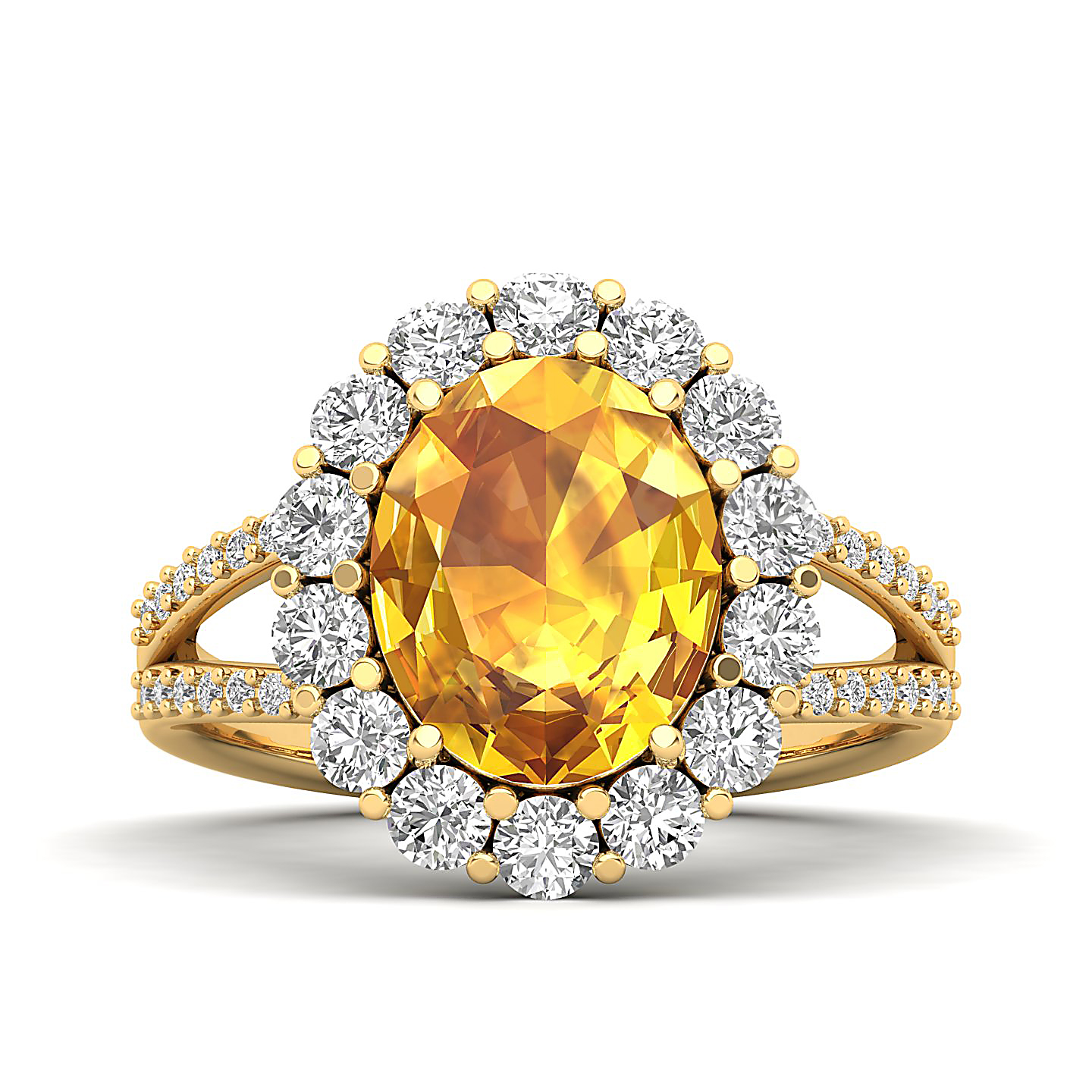 The Diamond Crown Yellow Sapphire Gold Ring