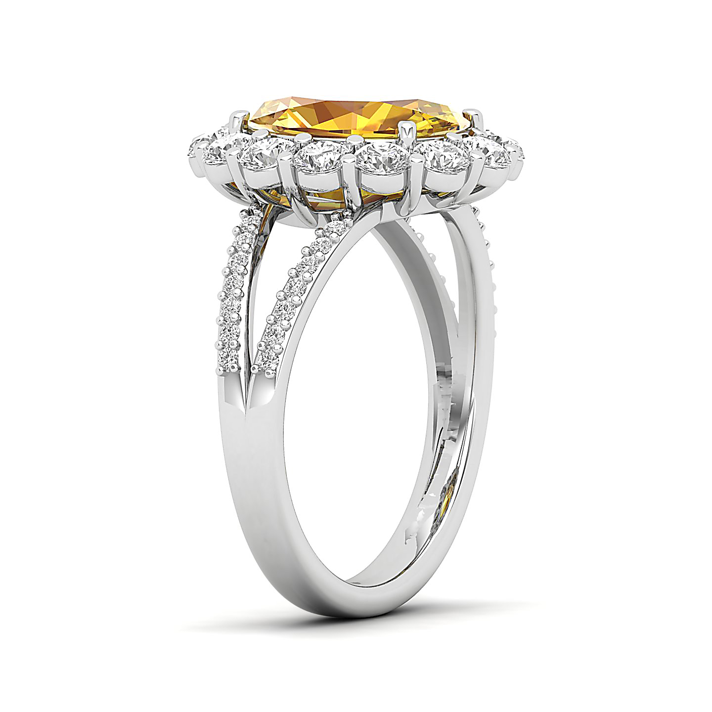 The Diamond Crown Yellow Sapphire Gold Ring