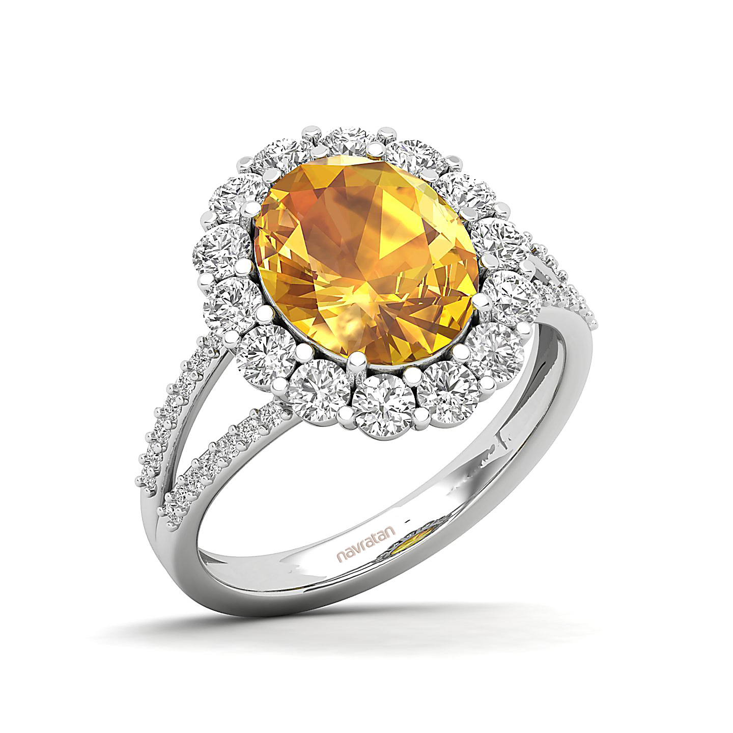 The Diamond Crown Yellow Sapphire Gold Ring
