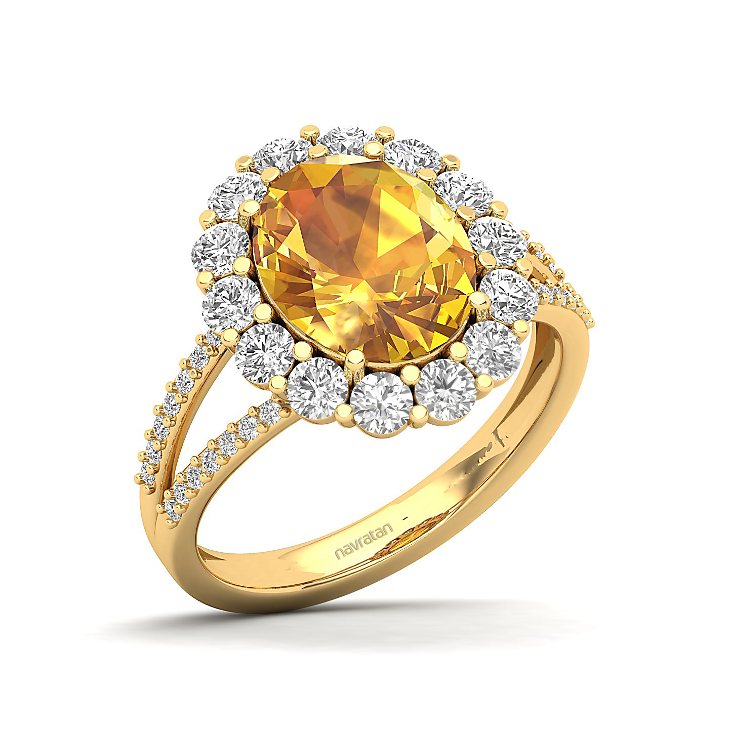 The Diamond Crown Yellow Sapphire Gold Ring
