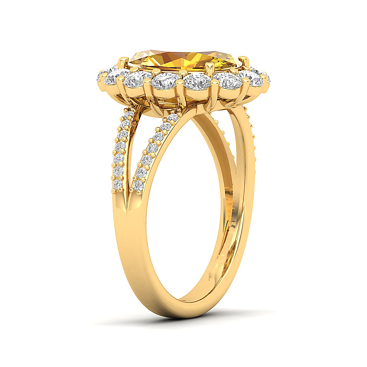 The Diamond Crown Yellow Sapphire Gold Ring