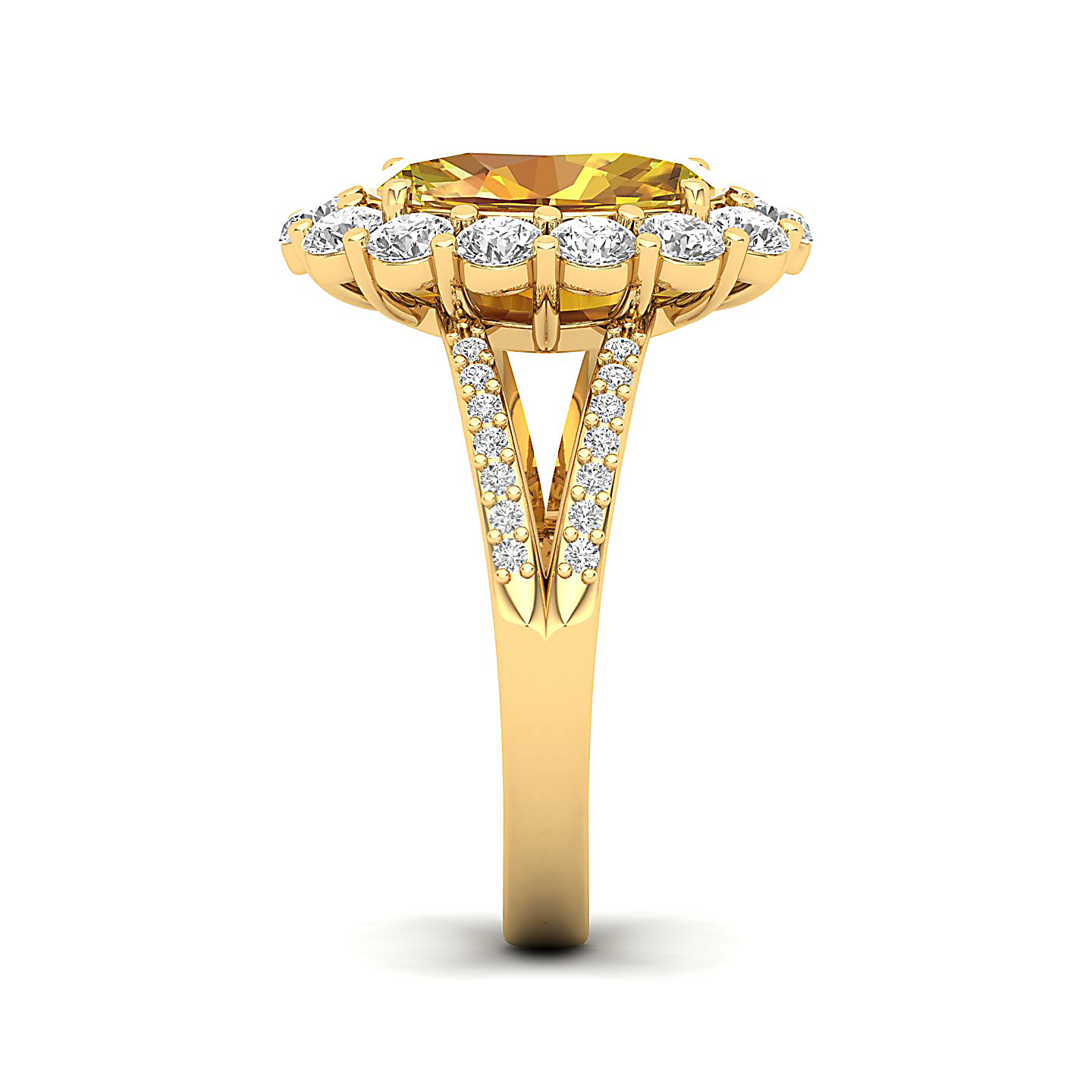 The Diamond Crown Yellow Sapphire Gold Ring