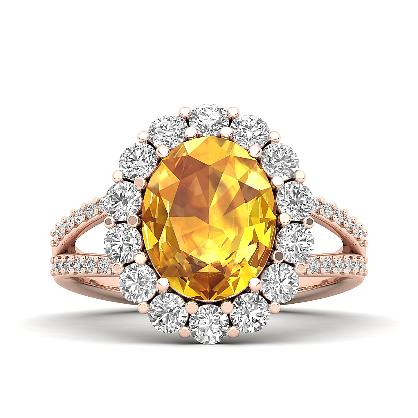 The Diamond Crown Yellow Sapphire Gold Ring