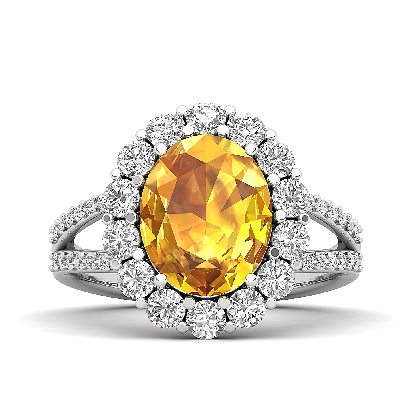 The Diamond Crown Yellow Sapphire Gold Ring