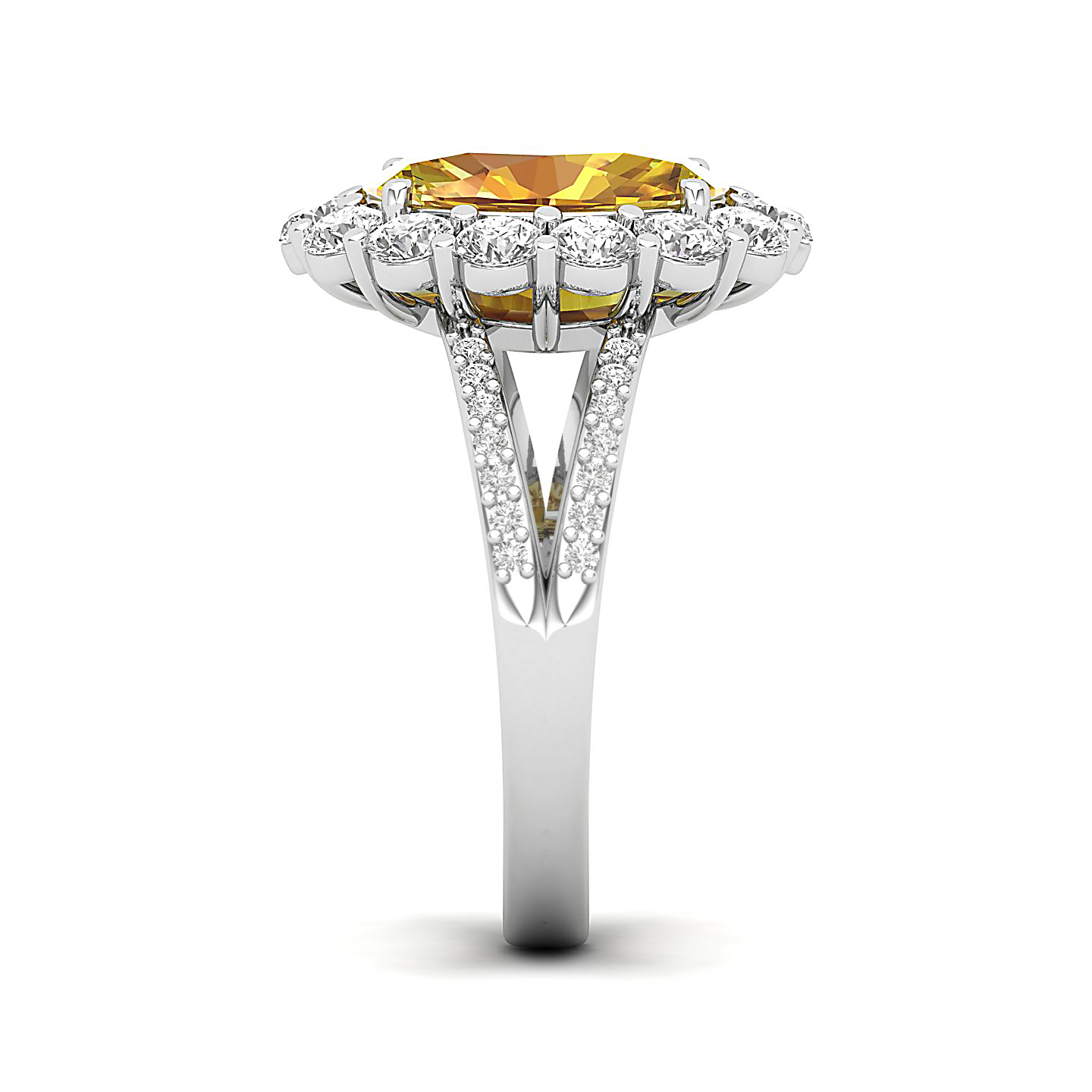 The Diamond Crown Yellow Sapphire Gold Ring