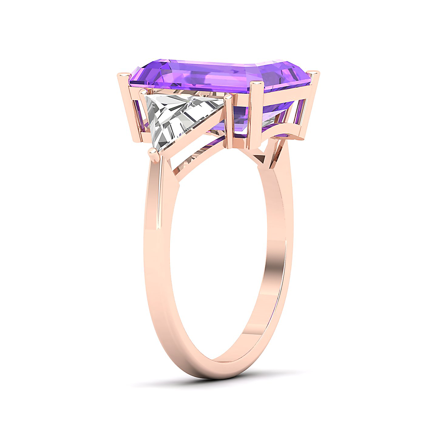 The Eternal Three Stone Amethyst Ring
