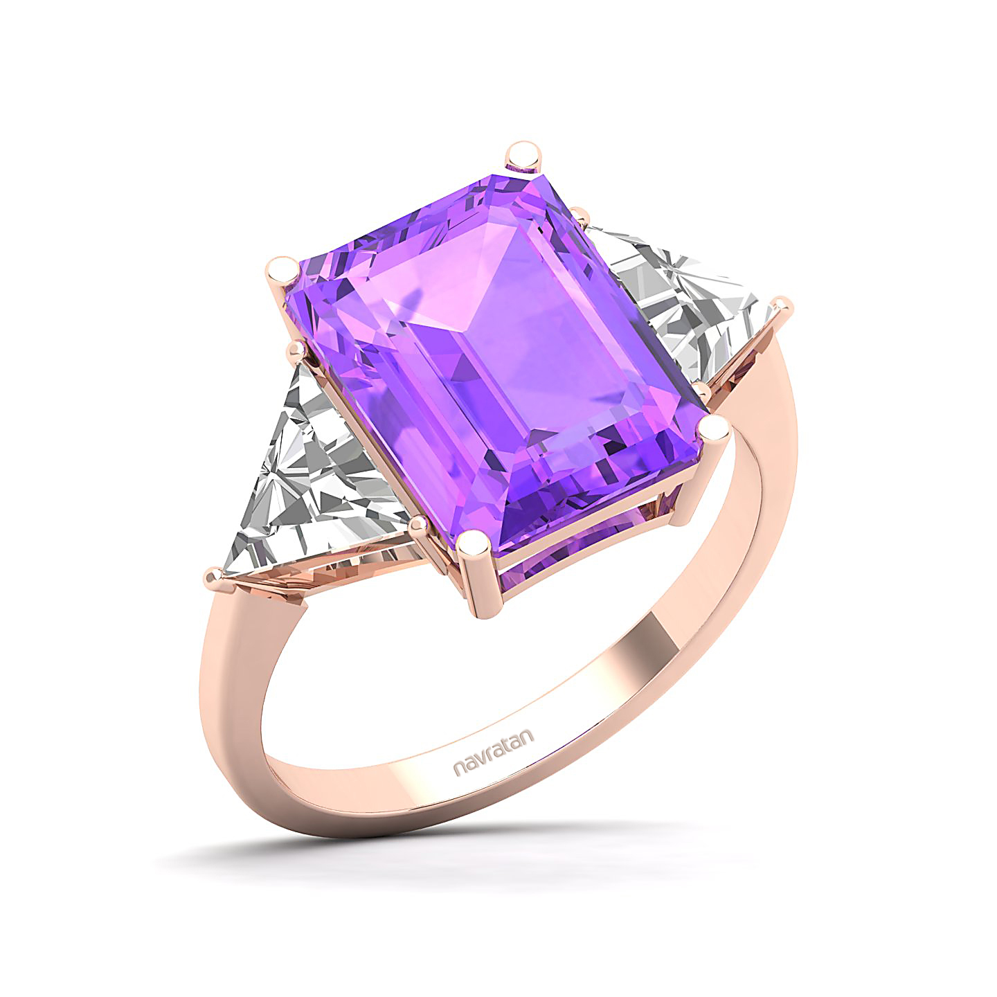 The Eternal Three Stone Amethyst Ring