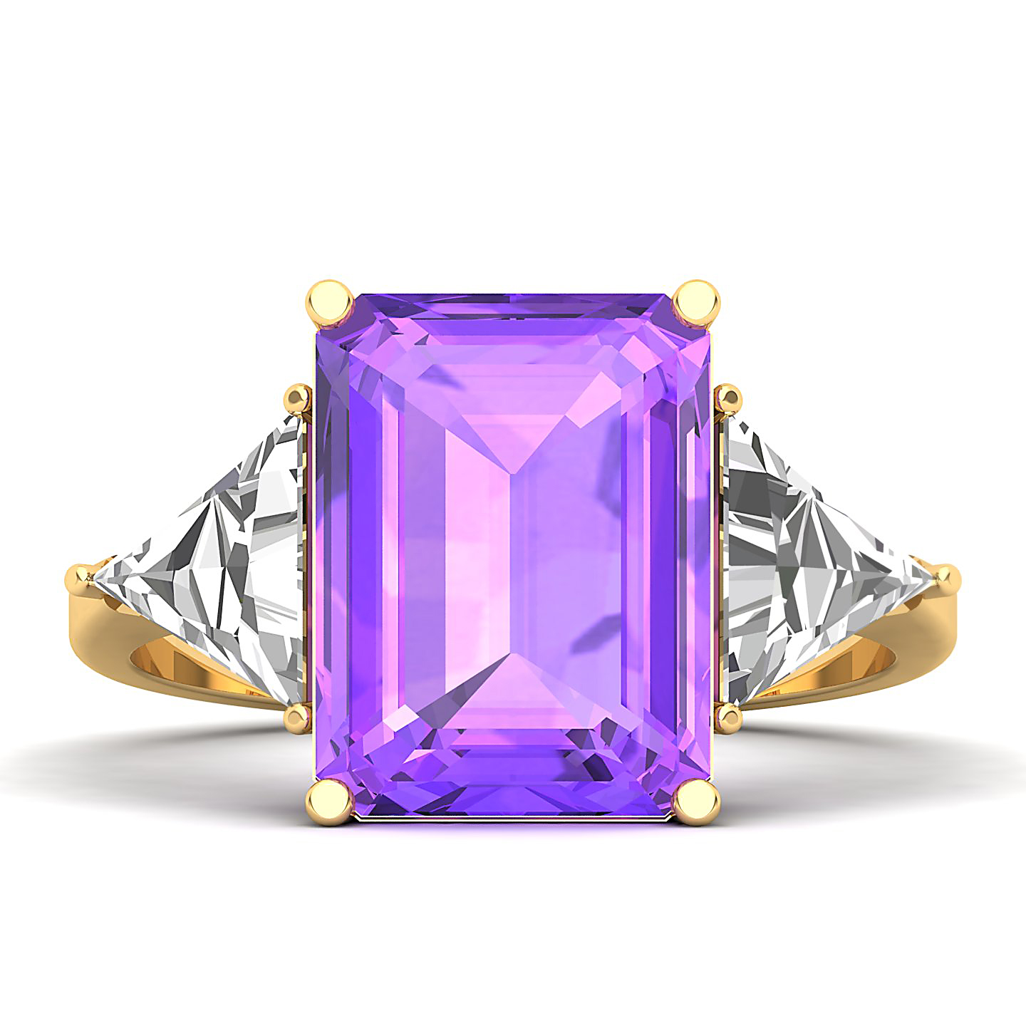 The Eternal Three Stone Amethyst Ring