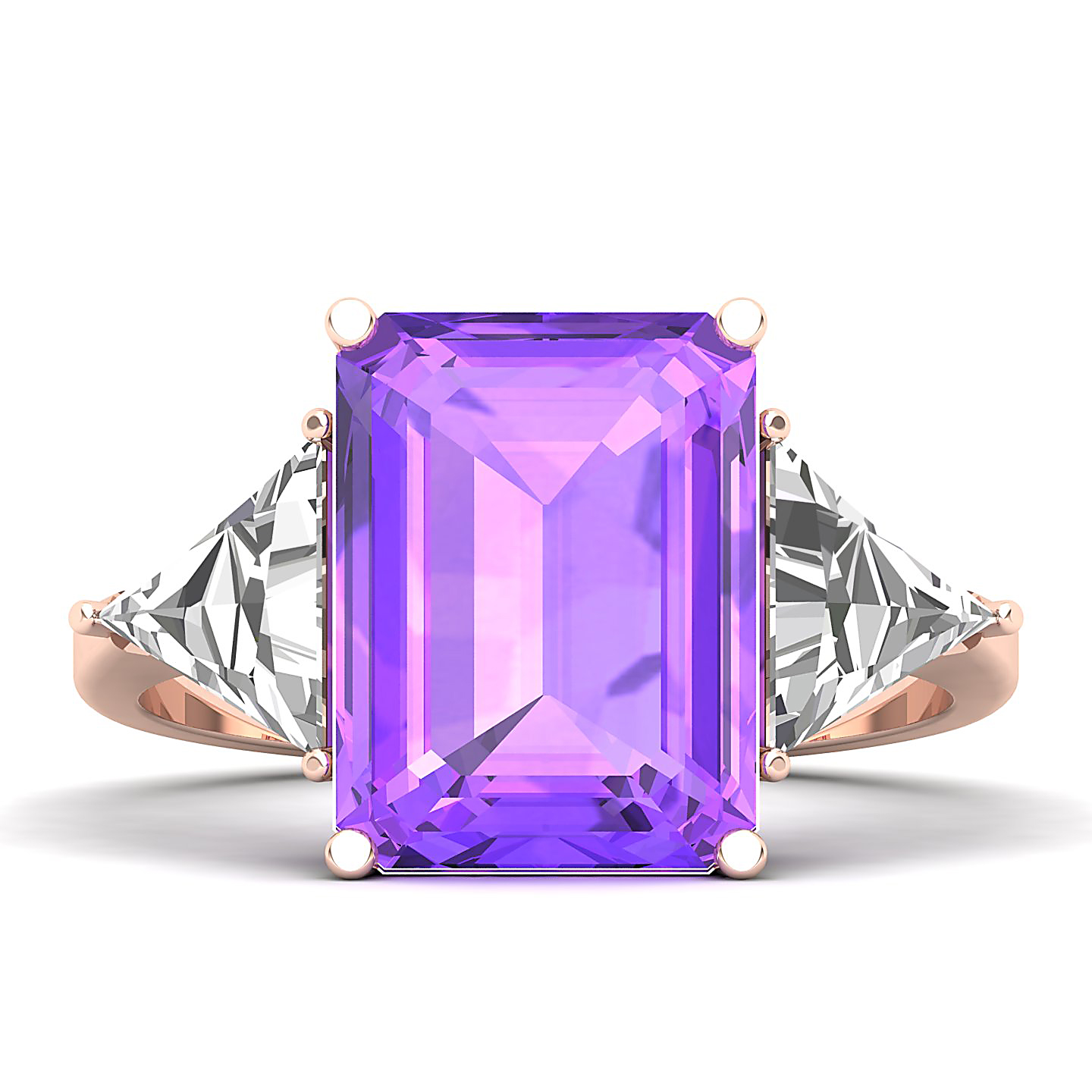 The Eternal Three Stone Amethyst Ring