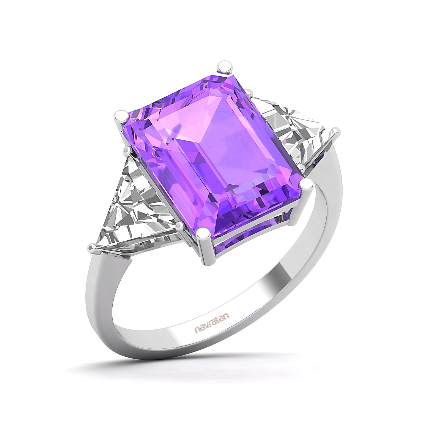 The Eternal Three Stone Amethyst Ring